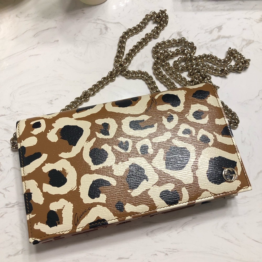Authentic Gucci Leopard WOC